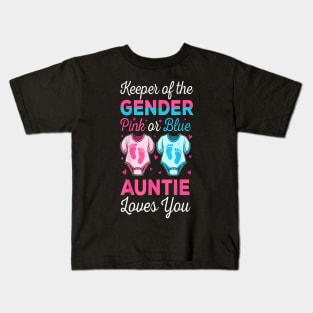 Keeper Of The Gender Auntie Loves You Baby Gender Reveal Kids T-Shirt